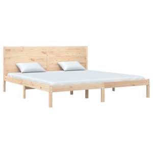 vidaXL Sengeramme med madrass 200x200 cm heltre furu