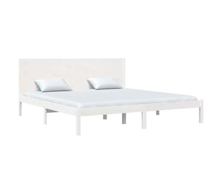 vidaXL Bed Frame without Mattress White 200x200 cm Solid Wood Pine