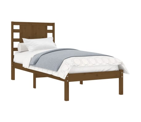 vidaXL Lovos rėmas, medaus rudas, 75x190cm, pu&scaron;ies masyvas, vienvietis