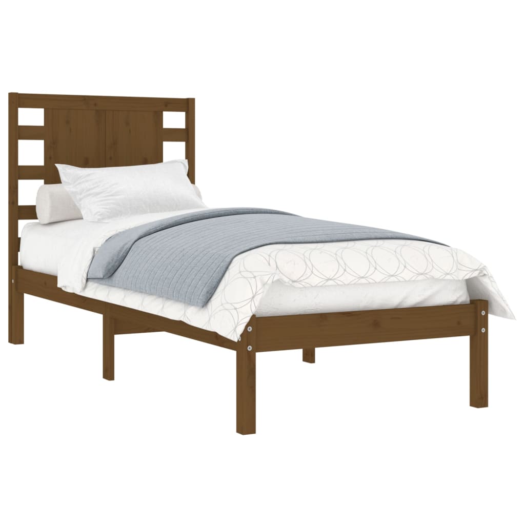 

vidaXL Bedframe massief hout honingbruin 90x190 cm 3FT Single