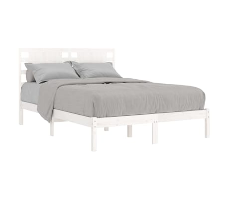 vidaXL Sengeramme hvit heltre 120x190 cm Small Double