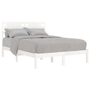 vidaXL Sengeramme hvit heltre 120x190 cm Small Double