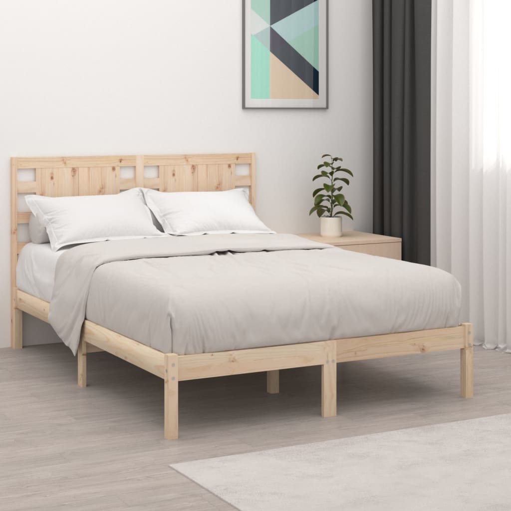 vidaXL Cadru de pat, 140×190 cm, lemn masiv de pin