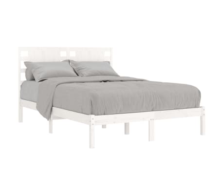 vidaXL Bedframe zonder matras massief grenenhout wit 140x190 cm