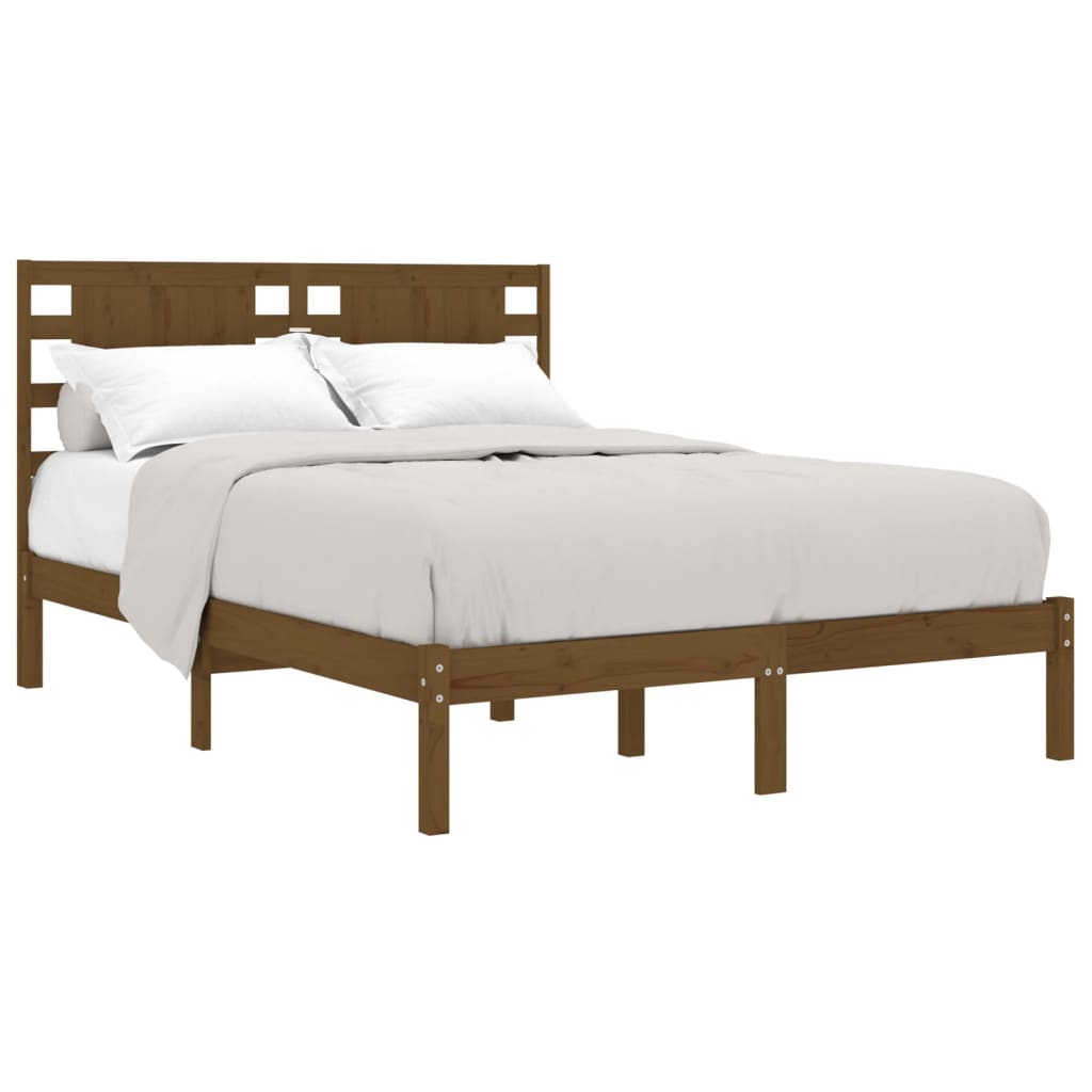 

vidaXL Bedframe massief grenenhout honingbruin 140x190 cm