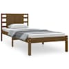 vidaXL voodiraam, meepruun, t&auml;ism&auml;nnipuit, 90 x 200 cm
