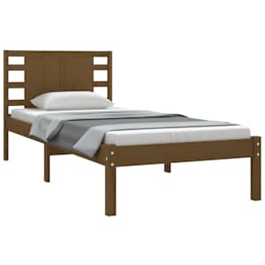 vidaXL Lovos rėmas, medaus rudas, 100x200cm, pu&scaron;ies medienos masyvas