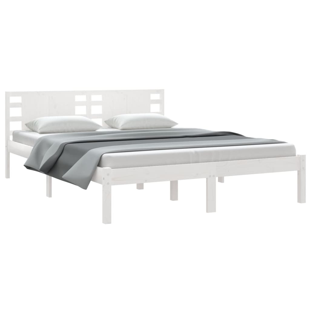 

vidaXL Bedframe massief grenenhout wit 120x200 cm