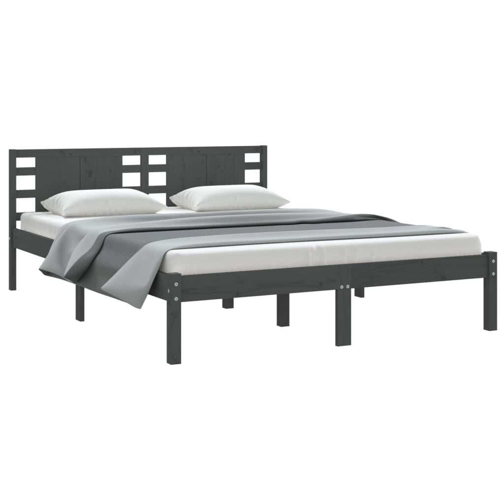 

vidaXL Bedframe massief grenenhout grijs 120x200 cm