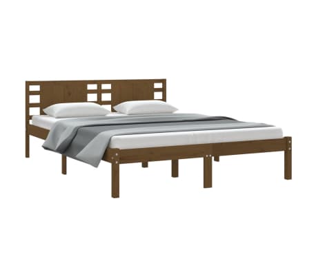 vidaXL Cadru de pat, maro miere, 120x200 cm, lemn masiv de pin