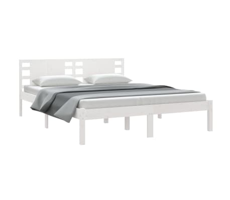 vidaXL Cadre de lit sans matelas blanc 150x200 cm bois massif