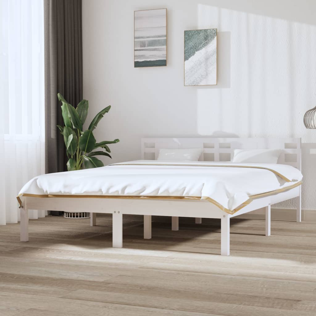Massivholzbett Weiß 150×200 cm kaufen
