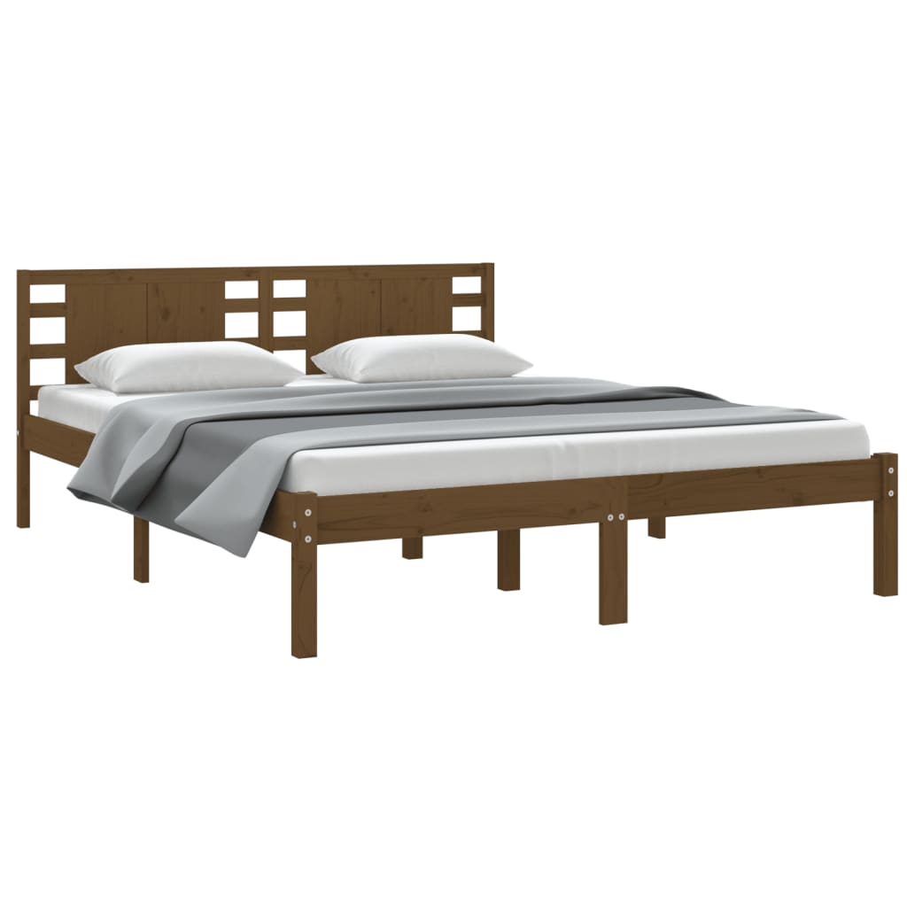 

vidaXL Bedframe massief hout honingbruin 150x200 cm 5FT King Size
