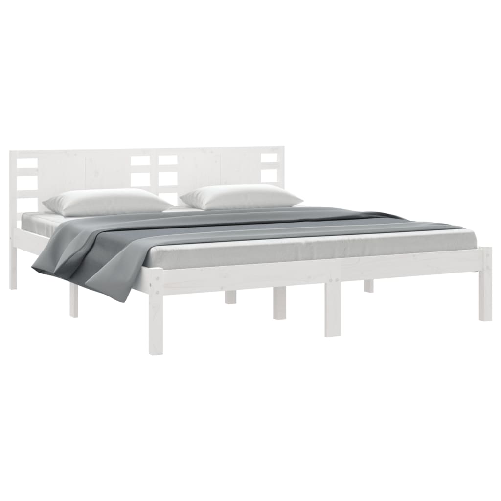 

vidaXL Bedframe massief hout wit 180x200 cm 6FT Super King