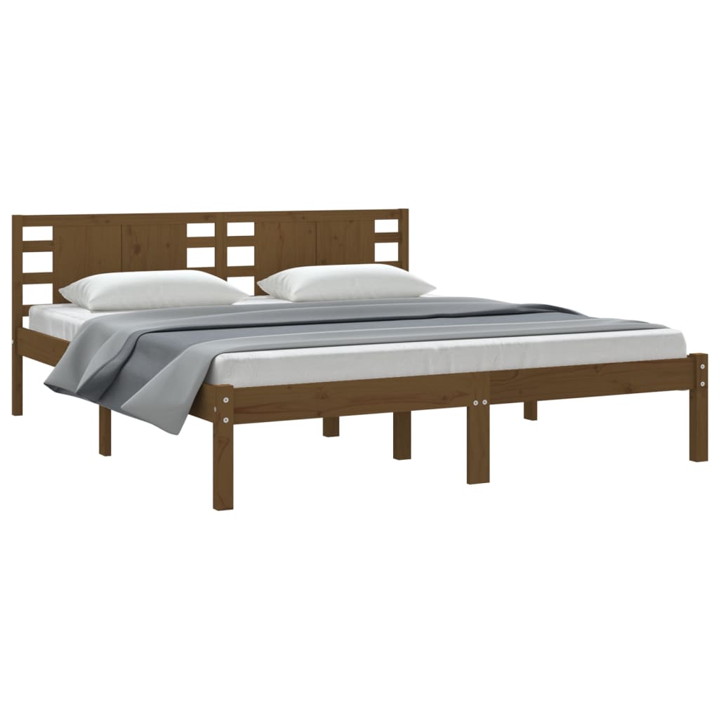 

vidaXL Bedframe massief hout honingbruin 180x200 cm 6FT Super King