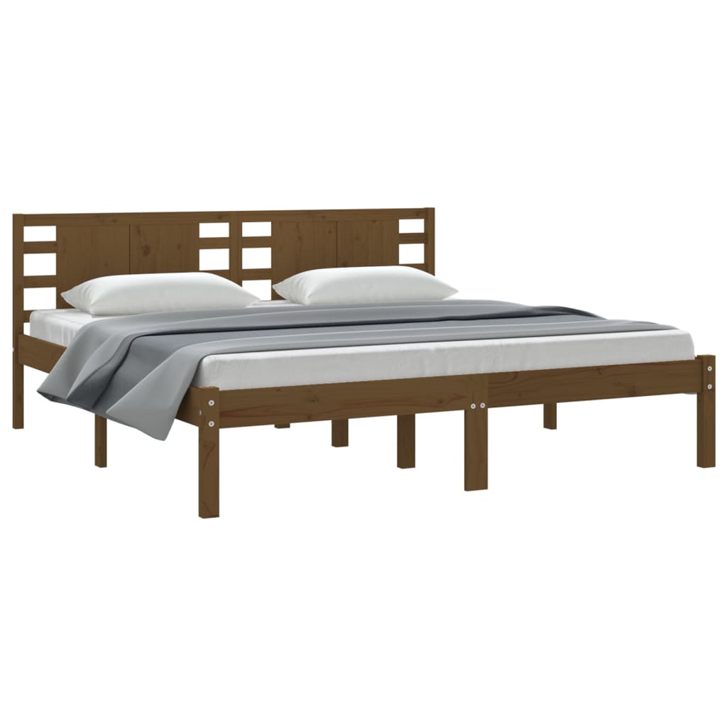 vidaXL Bedframe massief grenenhout honingbruin 200x200 cm afbeelding