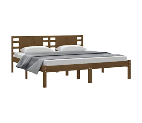 vidaXL Bedframe massief grenenhout honingbruin 200x200 cm