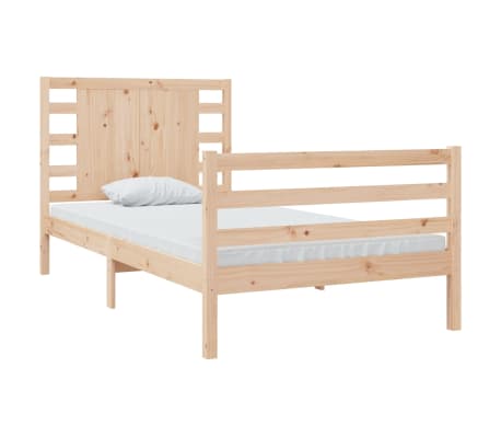 vidaXL Estructura de cama sin colch&oacute;n madera maciza pino 75x190 cm