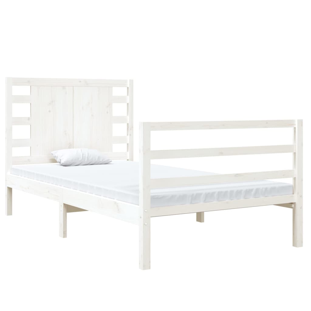 vidaXL Bedframe massief grenenhout wit 90x190 cm 3FT Single