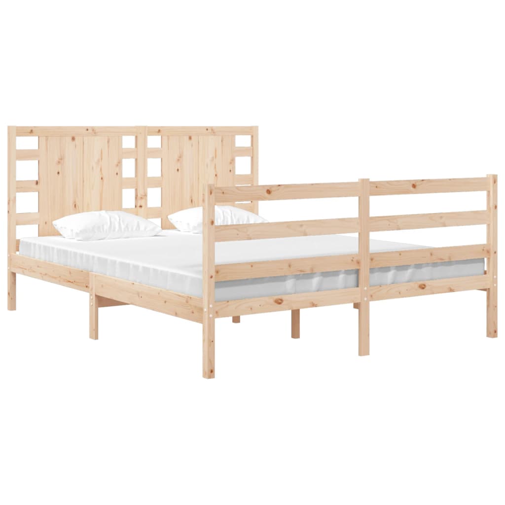 vidaXL Bedframe zonder matras massief grenenhout 135x190 cm afbeelding