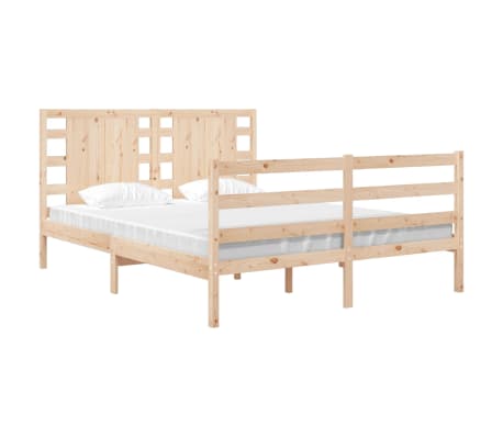 vidaXL Massivholzbett ohne Matratze 135x190 cm Kiefernholz