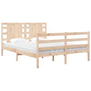 vidaXL Massivholzbett ohne Matratze 135x190 cm Kiefernholz