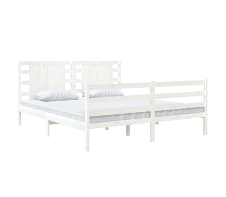 vidaXL Bedframe zonder matras massief grenenhout wit 140x190 cm