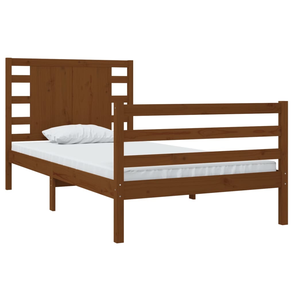 vidaXL Bedframe massief grenenhout honingbruin 90x200 cm