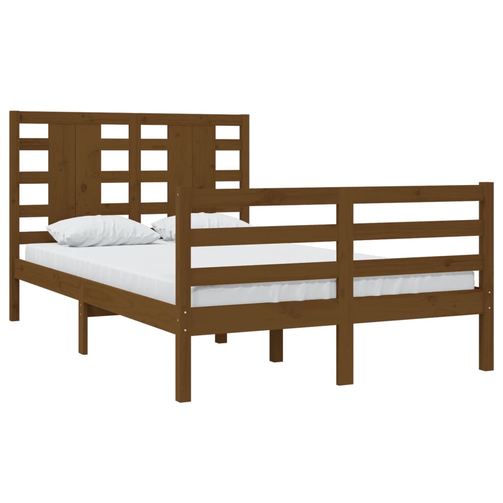 vidaXL Bedframe massief grenenhout honingbruin 120x200 cm