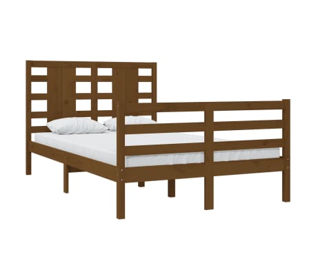 vidaXL Lovos rėmas, medaus rudas, 120x200cm, pu&scaron;ies medienos masyvas