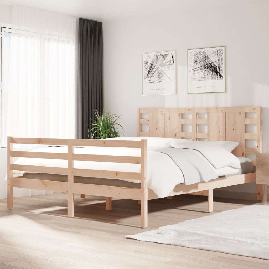 Cadre de lit Bois de pin massif 180x200 cm Super King