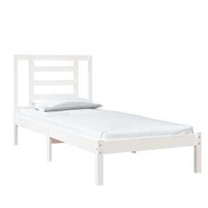 Rám postele bílý masivní dřevo 75 x 190 cm malé jednolůžko - obrázek 3