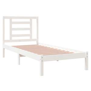Rám postele bílý masivní dřevo 75 x 190 cm malé jednolůžko - obrázek 4