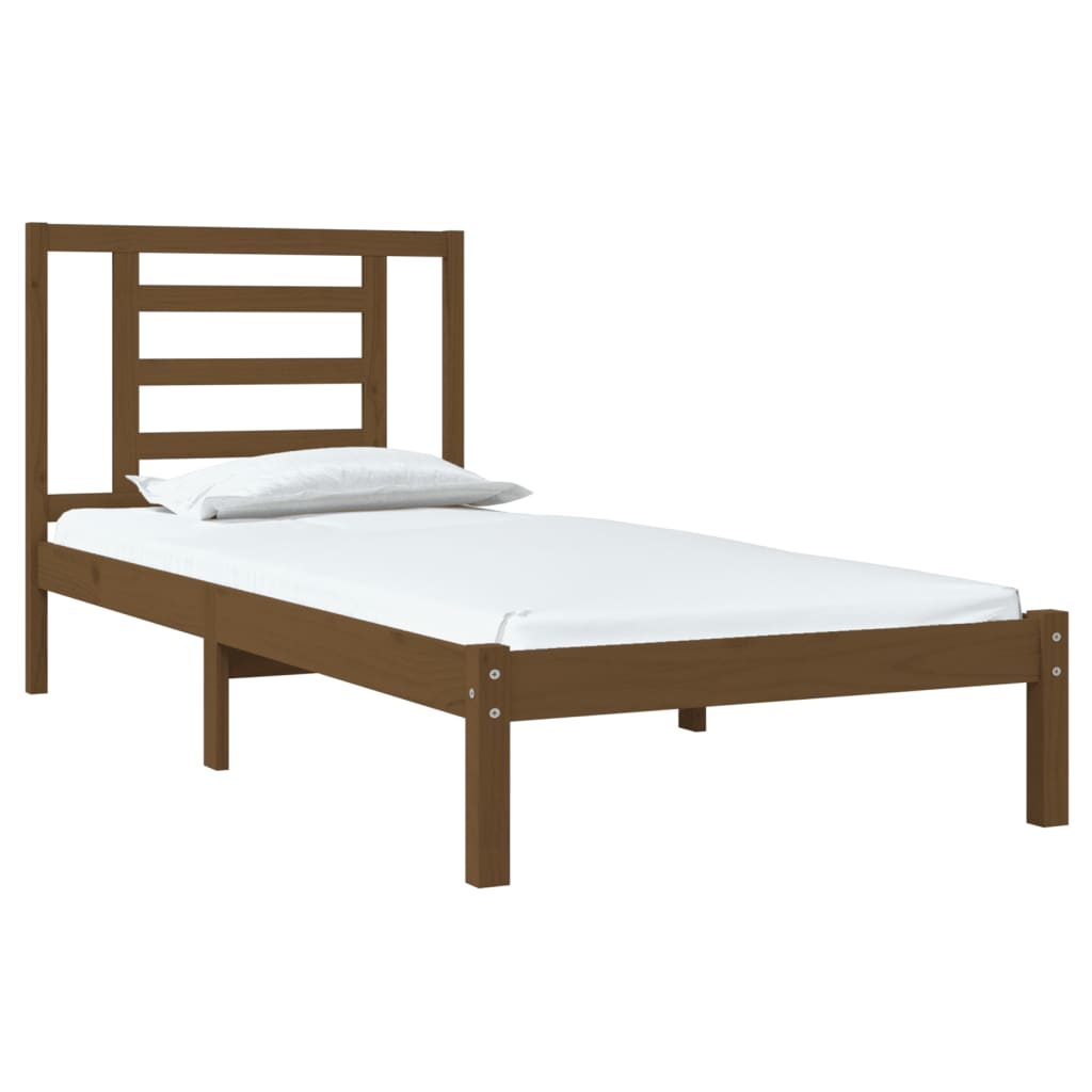

vidaXL Bedframe massief grenenhout honingbruin 90x190 cm 3FT Single