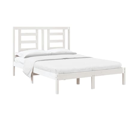 vidaXL Sengeramme hvit heltre 120x190 cm Small Double