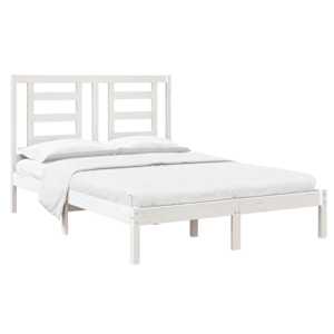 vidaXL Sengeramme hvit heltre 120x190 cm Small Double