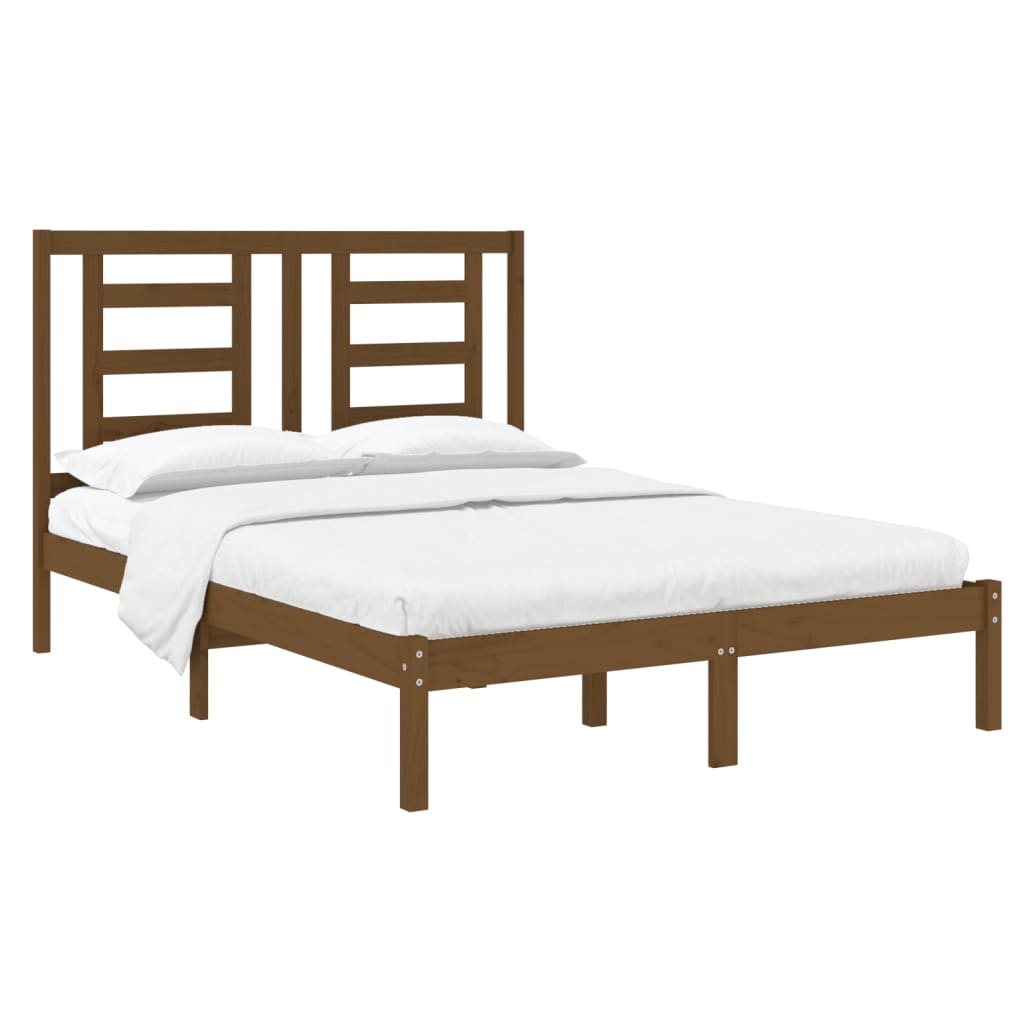 

vidaXL Bedframe massief hout honingbruin 120x190 cm 4FT Small Double
