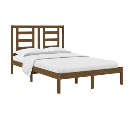 vidaXL Lovos rėmas, medaus rudas, 90x200cm, pu&scaron;ies medienos masyvas