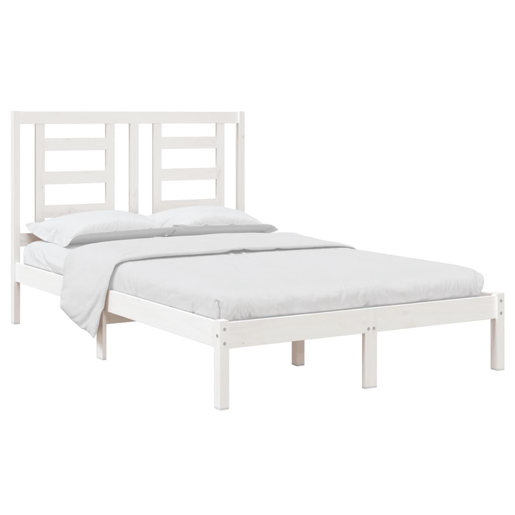 vidaXL Bedframe zonder matras massief grenenhout wit 120x200 cm afbeelding