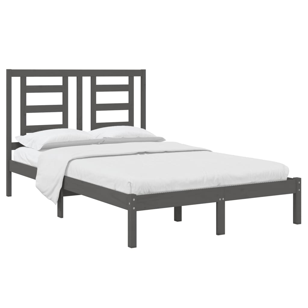 

vidaXL Bedframe massief grenenhout grijs 120x200 cm