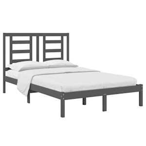 vidaXL Lovos rėmas, pilkos spalvos, 120x200cm, pu&scaron;ies medienos masyvas