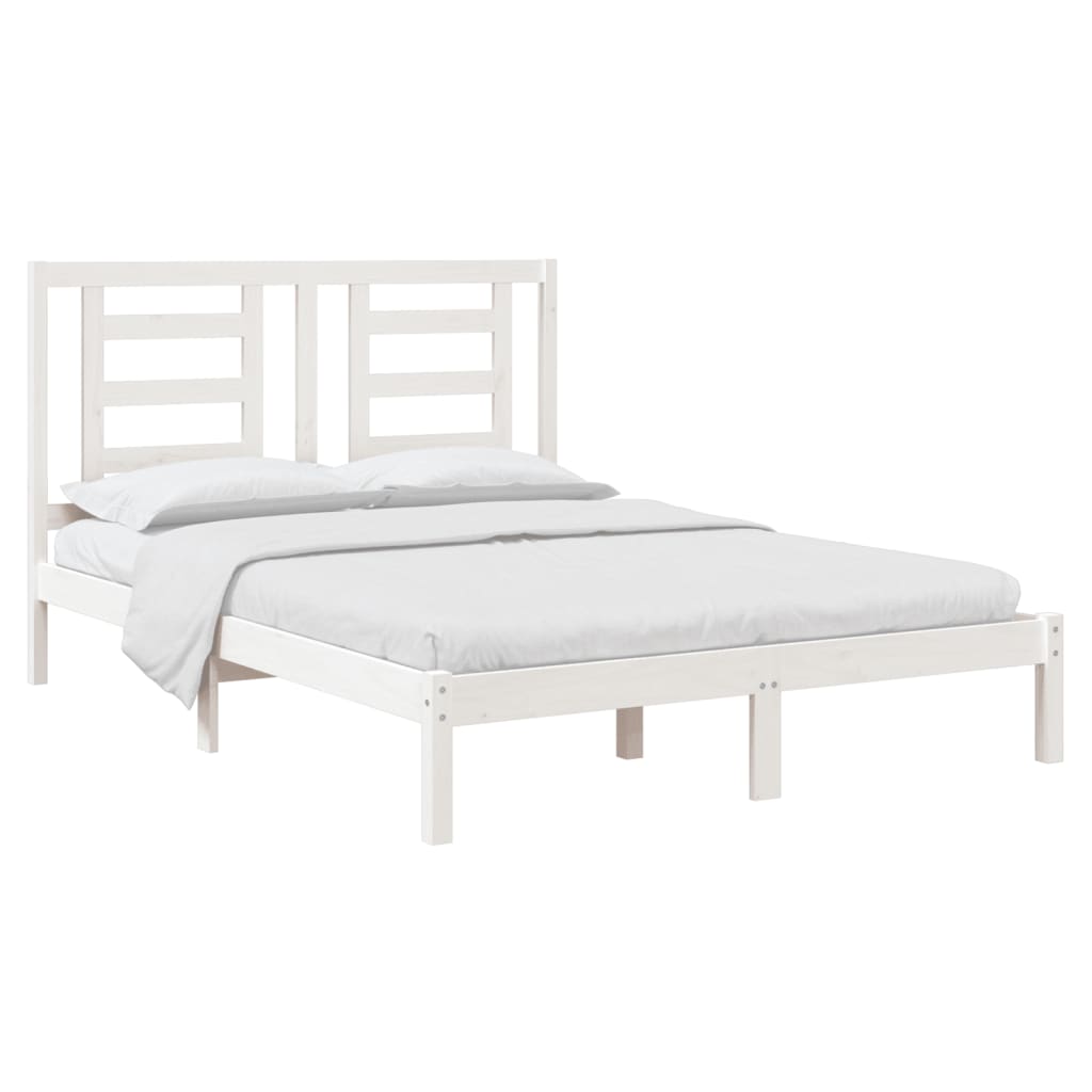 

vidaXL Bedframe massief grenenhout wit 140x200 cm