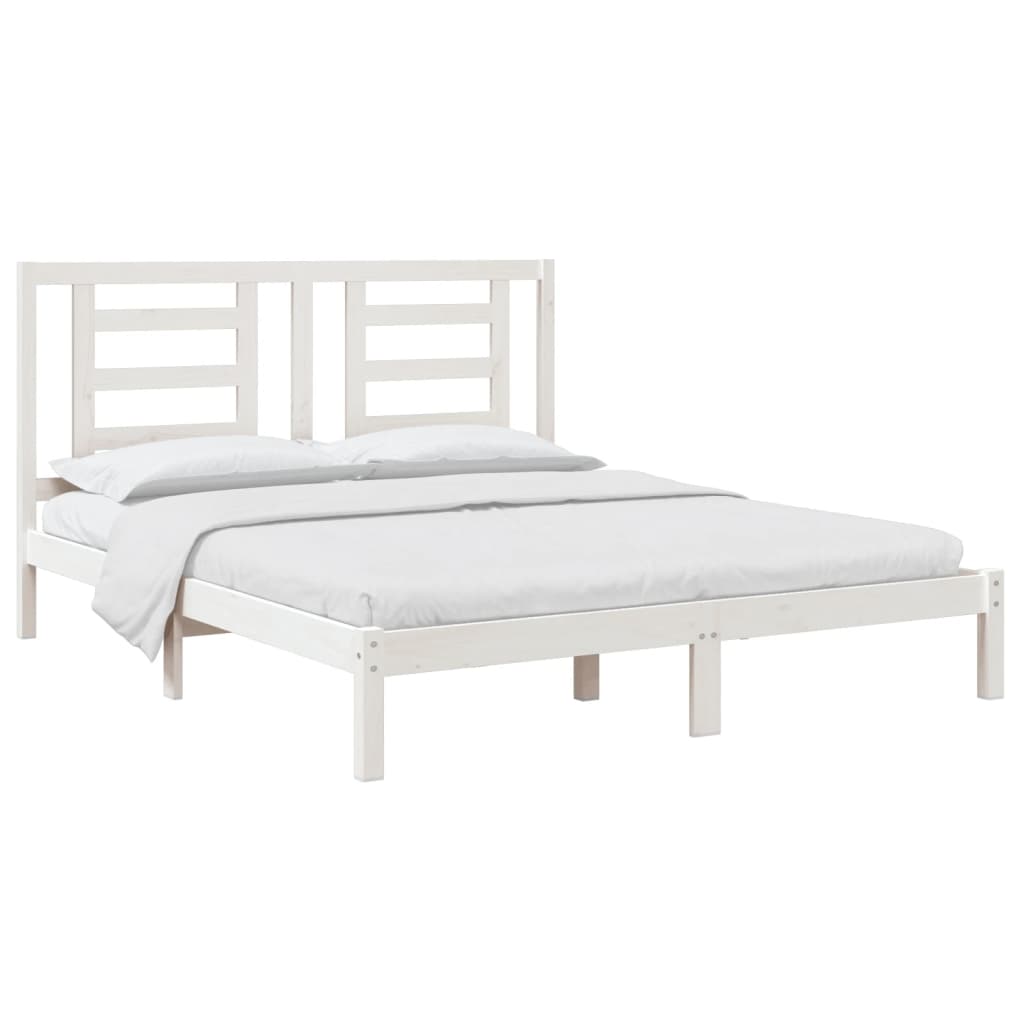 

vidaXL Bedframe massief grenenhout wit 160x200 cm