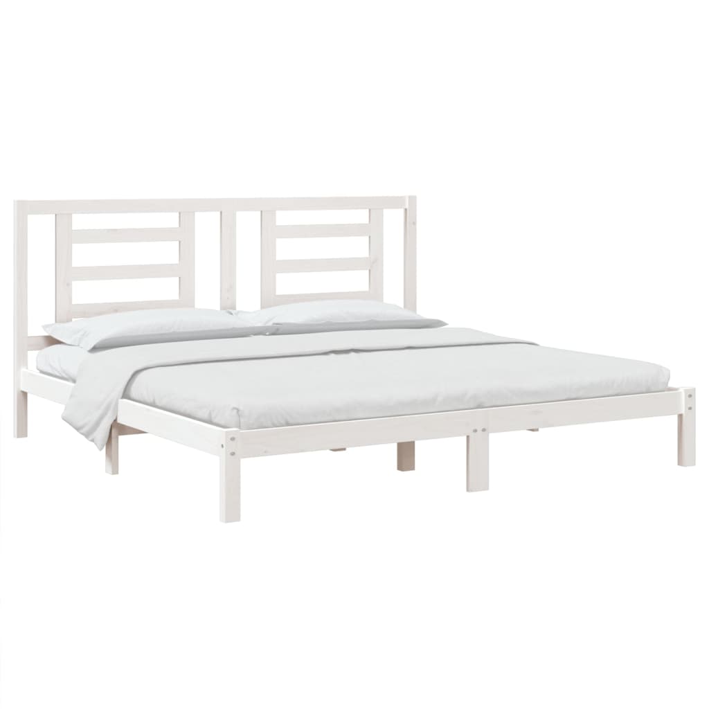 

vidaXL Bedframe massief hout wit 180x200 cm 6FT Super King