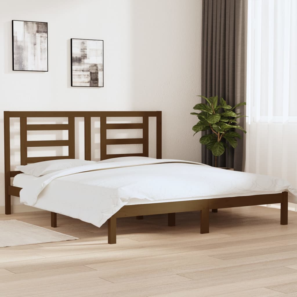 vidaXL Rám postele medově hnědý masivní dřevo 180x200 cm Super King