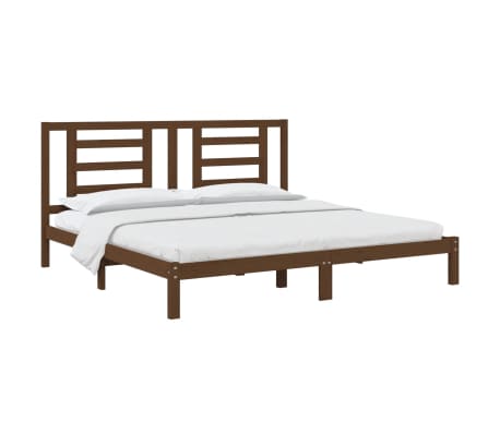 vidaXL Cadre de lit sans matelas marron miel 200x200cm bois pin massif