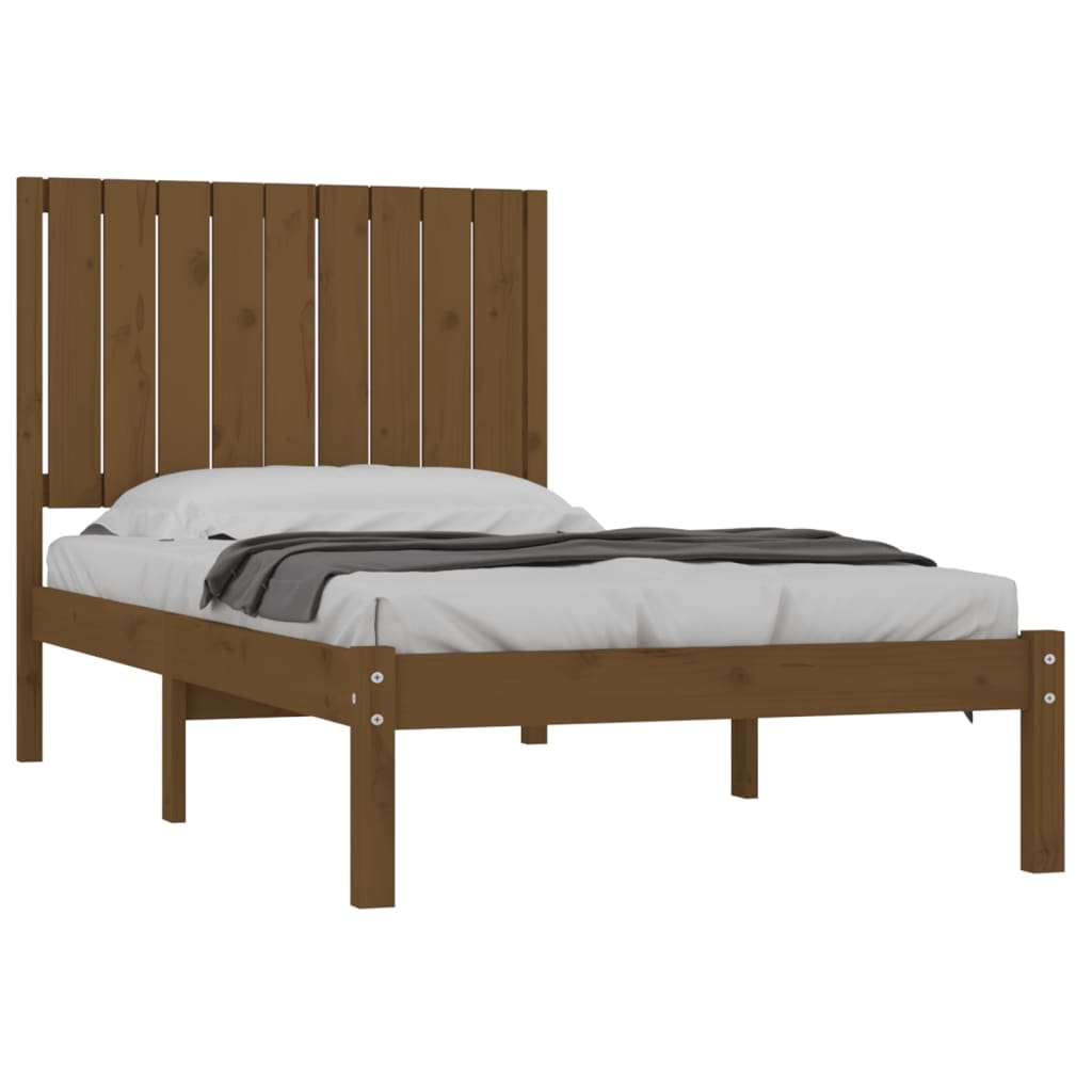 vidaXL Bedframe massief grenenhout honingbruin 90x190 cm 3FT Single