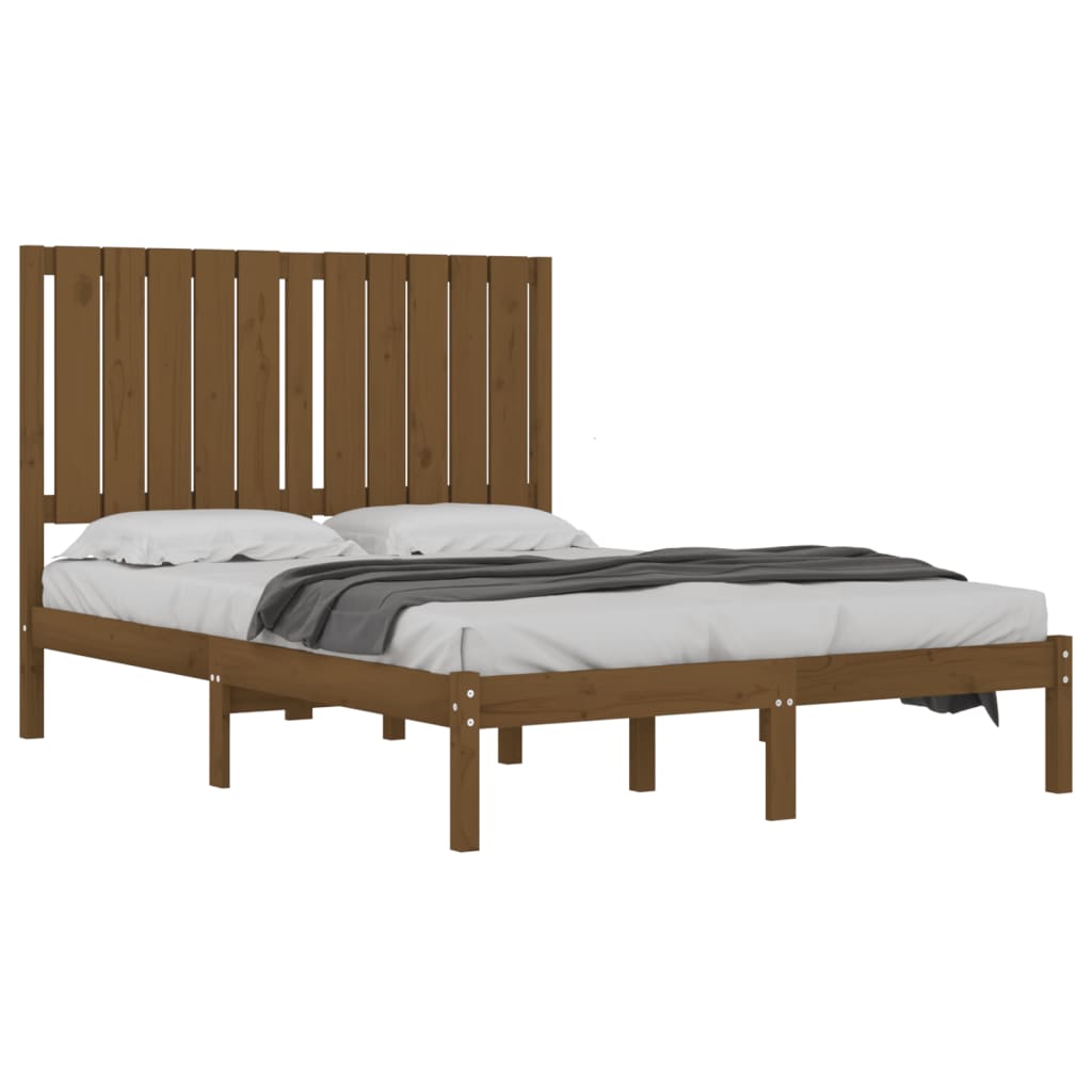 vidaXL Bed Frame without Mattress Honey Brown 120x190 cm Small Double Solid Wood