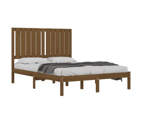 vidaXL Bed Frame without Mattress Honey Brown 120x190 cm Small Double Solid Wood