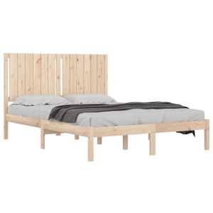 vidaXL Rama łóżka bez materaca, 135x190 cm, lite drewno sosnowe